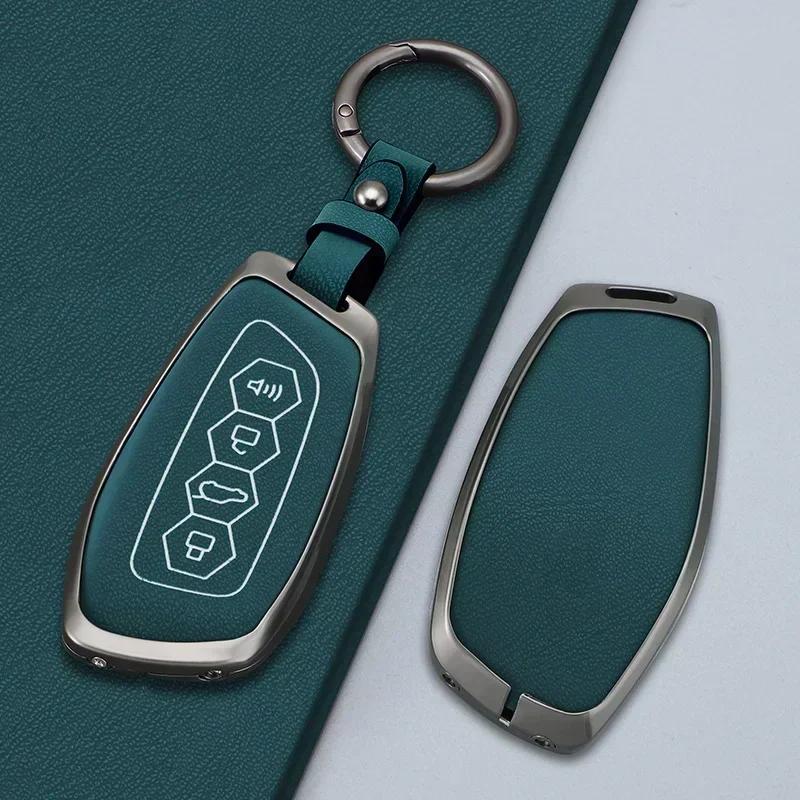 Leather Car Key Case Cover Protector Shell For Haval H9 F7x H5 H3 Great Wall 5 3 M2 H6 Coupe M4 H2 6 2022 Keychain Accessories
