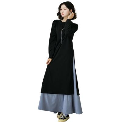 Formemory Long Knit Long Sleeve Casual Tunic Maxi Top with Layered Loose Fall Dress for Everyday Free Women's Dress, Look, Ruffles, Fit, Elegant,