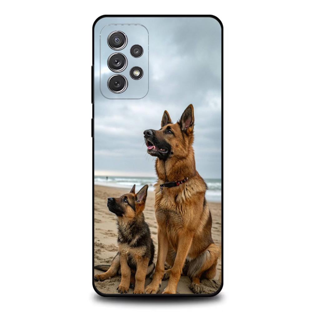 German Shepherd Dog Phone Case For Samsung S25,S24,S21,S22,S23,S30,Ultra,S20,Plus,Fe,Lite,Note,10,9,5G Black Cover