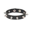 Spiked Studded Bracelet Black Leather Rivets Punk Bracelet Cuff Wrap Bangle Metal Snap Button Wristband for Men Women