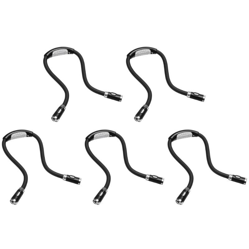 5-1PCS LED Night Light Flexible Handsfree Hug Neck Reading Book Lights Bent Adjusted Freely Flashlight Battery-powered Lamps