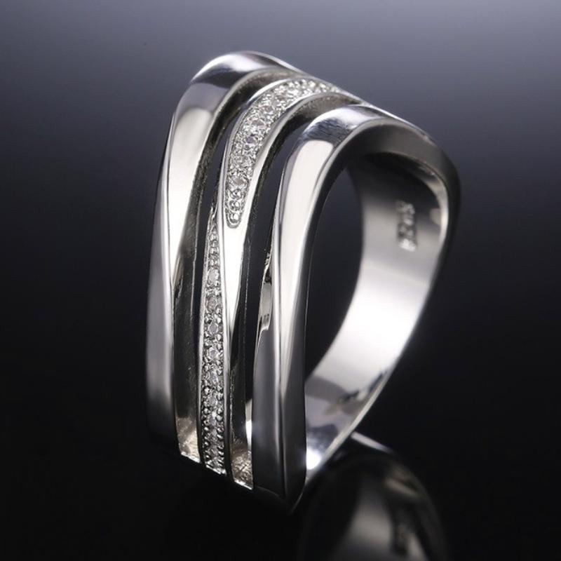 

CAOSHI Fashion Wave Design Finger Rings for Women Men High Quality Silver Color Wedding Ring Simple Accessories Jewelry Hot Sale 10&Silver Plated