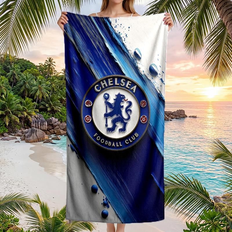 Chelsea FC Beach Towel Soft Microfiber Summer Towel Quick Dry Absorbent Towel for Beach Swimming Pool Travel