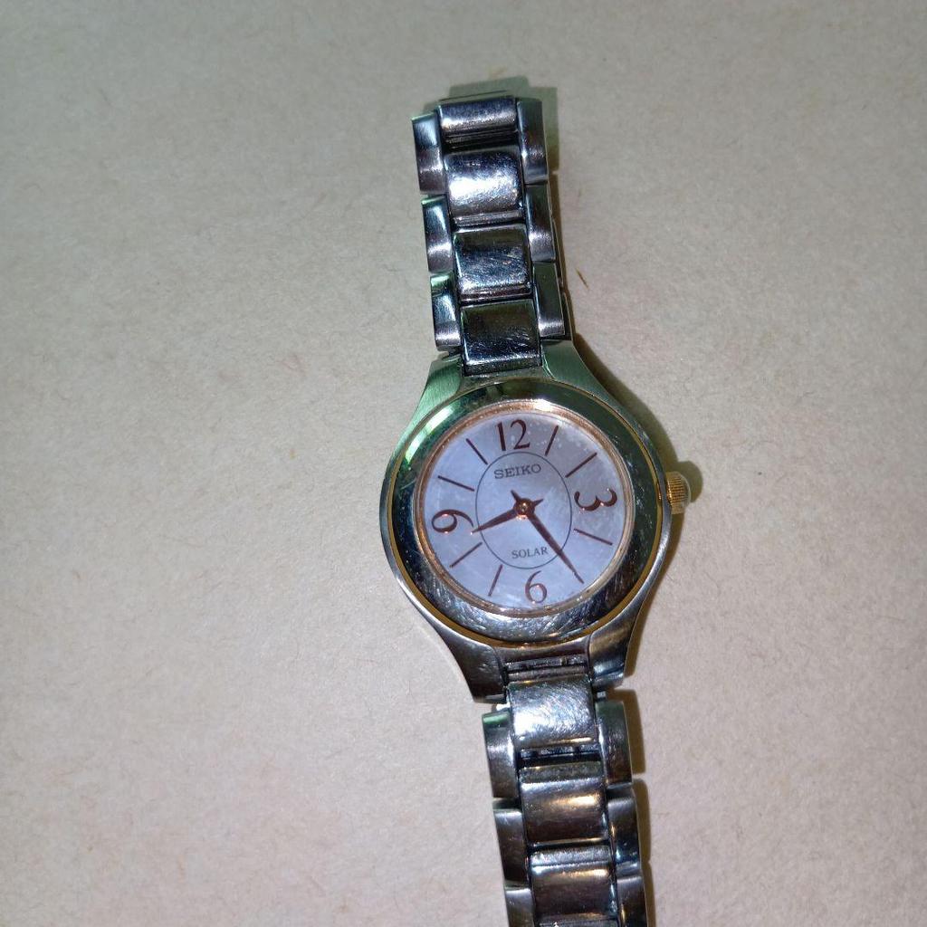 [USED] SEIKO SOLAR Wristwatch Silver Solar Watch Seiko Operation Confirmed