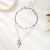 Collier Pendentif Croix Géométrique Avec Chaîne en Alliage Pour Mode Unisexe Tendance