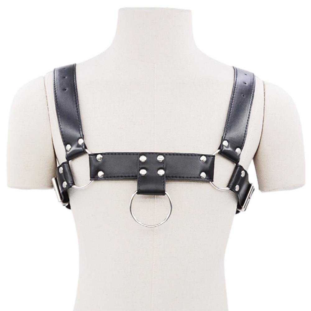 SM Cool Men's Clothes Binding Leather Sexy Clothes Stage Performance Toys Binding Clothing Armor
