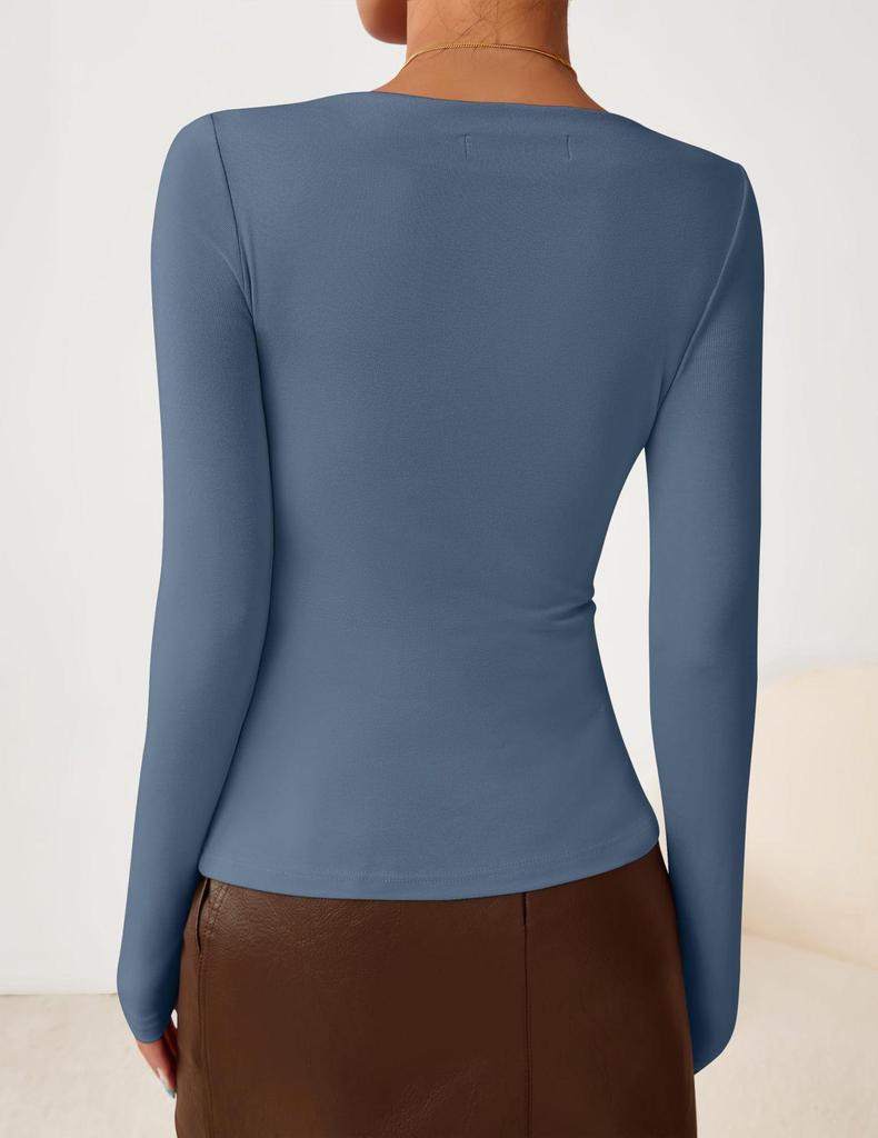 2026 Women's One-Shoulder Swing Neck Off-the-Shoulder Slimming Long Sleeve Top
