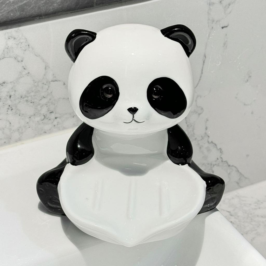 Creative Panda Drain Soap Box with No Water Accumulation Soap Box Standing No Punching Bathroom Toilet Soap Dish Home Use