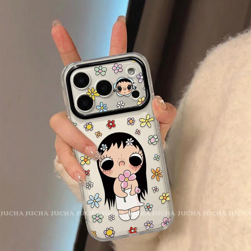 Soft Silicone Phone Case IPhone 17 Pro Max 16 With Cartoon Flower Design Anti Drop Protective Cover Women iPhone 17