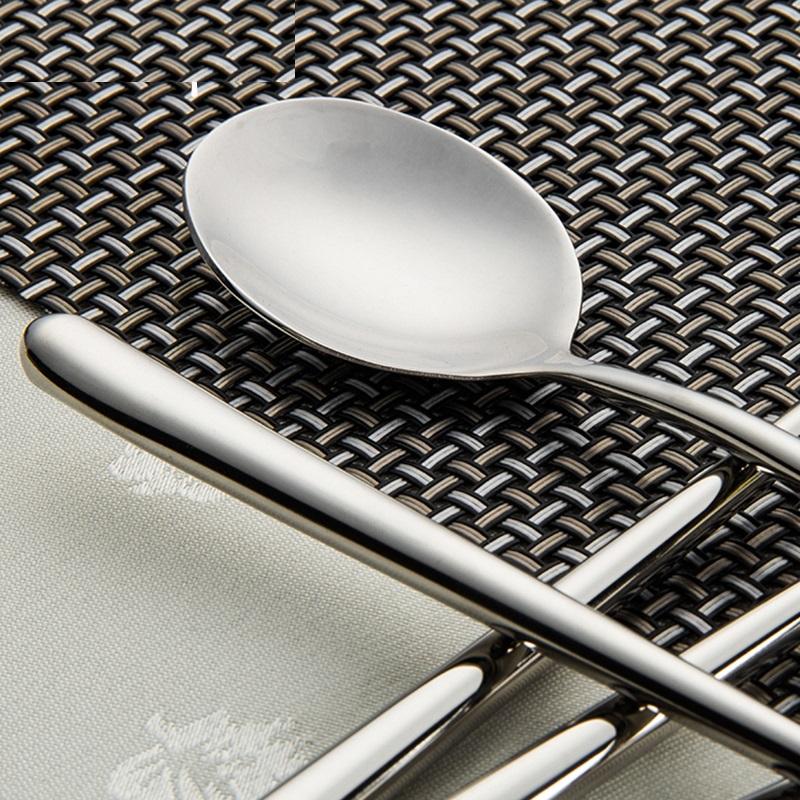 8.7'' Long Hand Grip Dinner Spoon Stainless Steel Table Spoon Round Dessert Mixing Scoop Hollow Handle Cooking Room Tableware 2/6/10Pcs