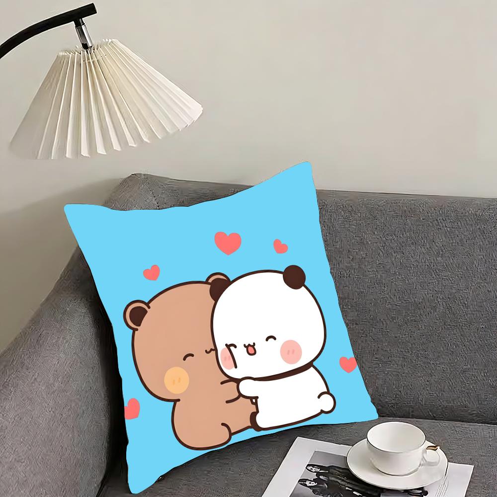 P-Panda Bubu And Dudu Cushion Cover Reversible Plush Pillow Cover – For car, sofa, bedroom, perfect as a gift.