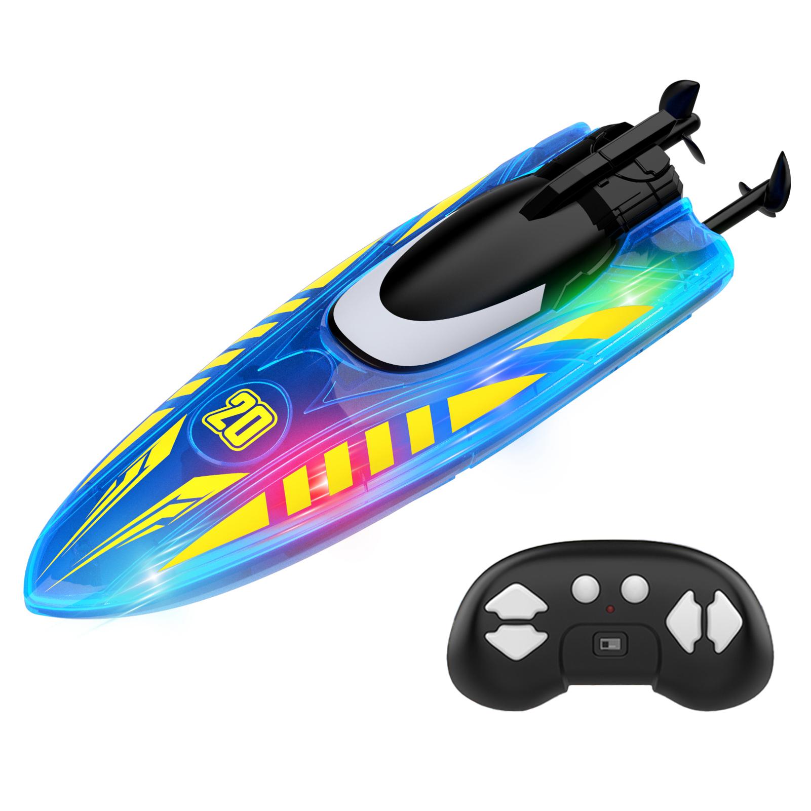 

Лодка с дистанционным управлением, трюковая лодка 2,4 ГГц, двухстороннее вождение, игрушки, отключение от воды, обнаружение низкого заряда батареи чёрный