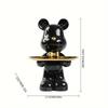 26cm Graffiti Abstract Resin Standing Bear Storage Statue Cute Animal Organizer Desk Decor Holder Gift for Home Office Ornament
