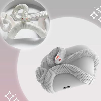 Kopfhörer-Schutzhülle, 3D-Schlangendesign, stoßfest, schlagfest, kratzfest, Schlangen-Design, kabellose Kopfhörer-Schutzhülle für AirPods 4