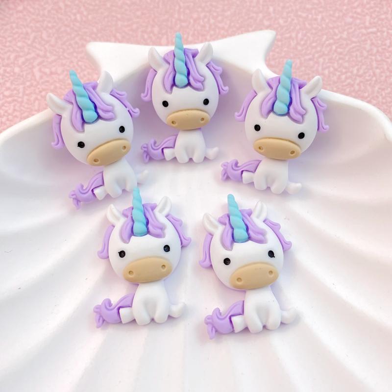 

10Pcs New Cute Cartoon Unicorn Series Flat Back Resin Cabochons Scrapbooking DIY Jewelry Craft Decoration Accessorie