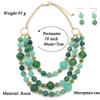 Exaggerated Resin Multi-layer Clavicle Chain for Women Fashion Statement Necklace with Earrings