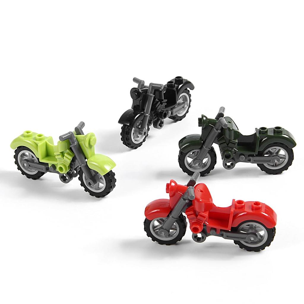 Motorcycle Blocks, Vehicle Parts, Classic Compatible, 4 Colors, 12 Units