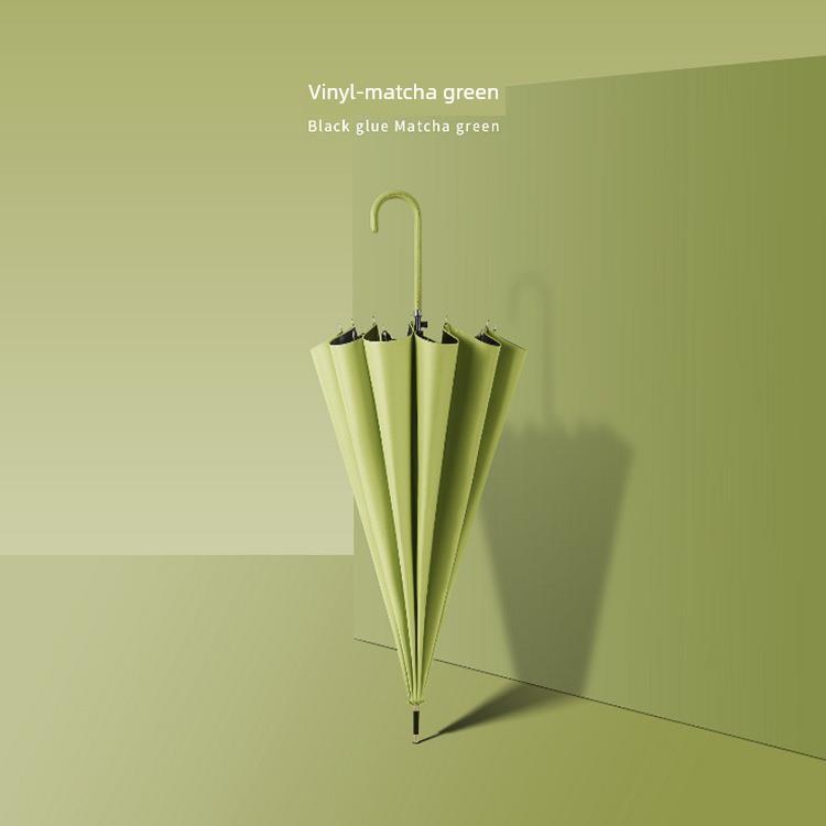 Japanese-Style Fresh and Simple Sunshade Umbrella, Dual-Use for Sun and Rain, Student Color Scheme, Leather Handle, 16-Rib Umbrella, Promotional