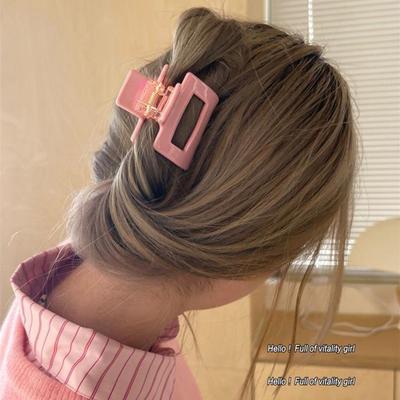 Hohl Quadrat Macaron Farbe Kleine Haar Krallen Kunststoff Haar Clip Haarnadeln Haarspangen Pferdeschwanz Clip Krabben Für Frauen Haar Zubehör