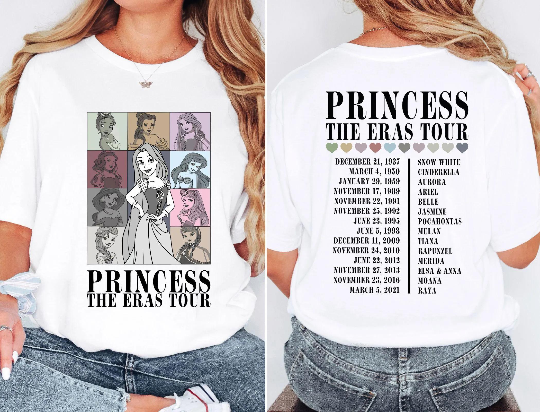 Princess Eras Tour Shirt Disney Princess Tour Tee Disney Princess Characters Shirt Disney Girl Trip Shirt Disneyland Shirt S