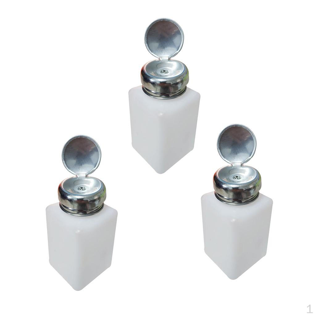 3 x Plastic Makeup Remover Press Bottle Liquid Dispenser - 200ml