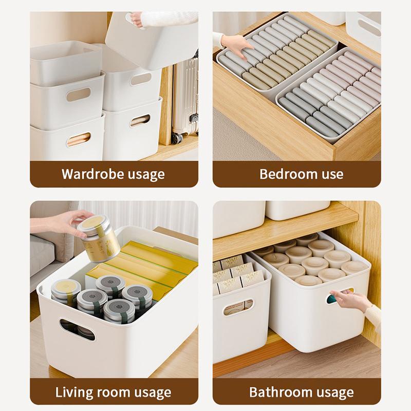 Desktop Storage Box Dormitory Sundries Plastic Cosmetic Storage Box Bathroom Kitchen Sorting Storage Basket Bins