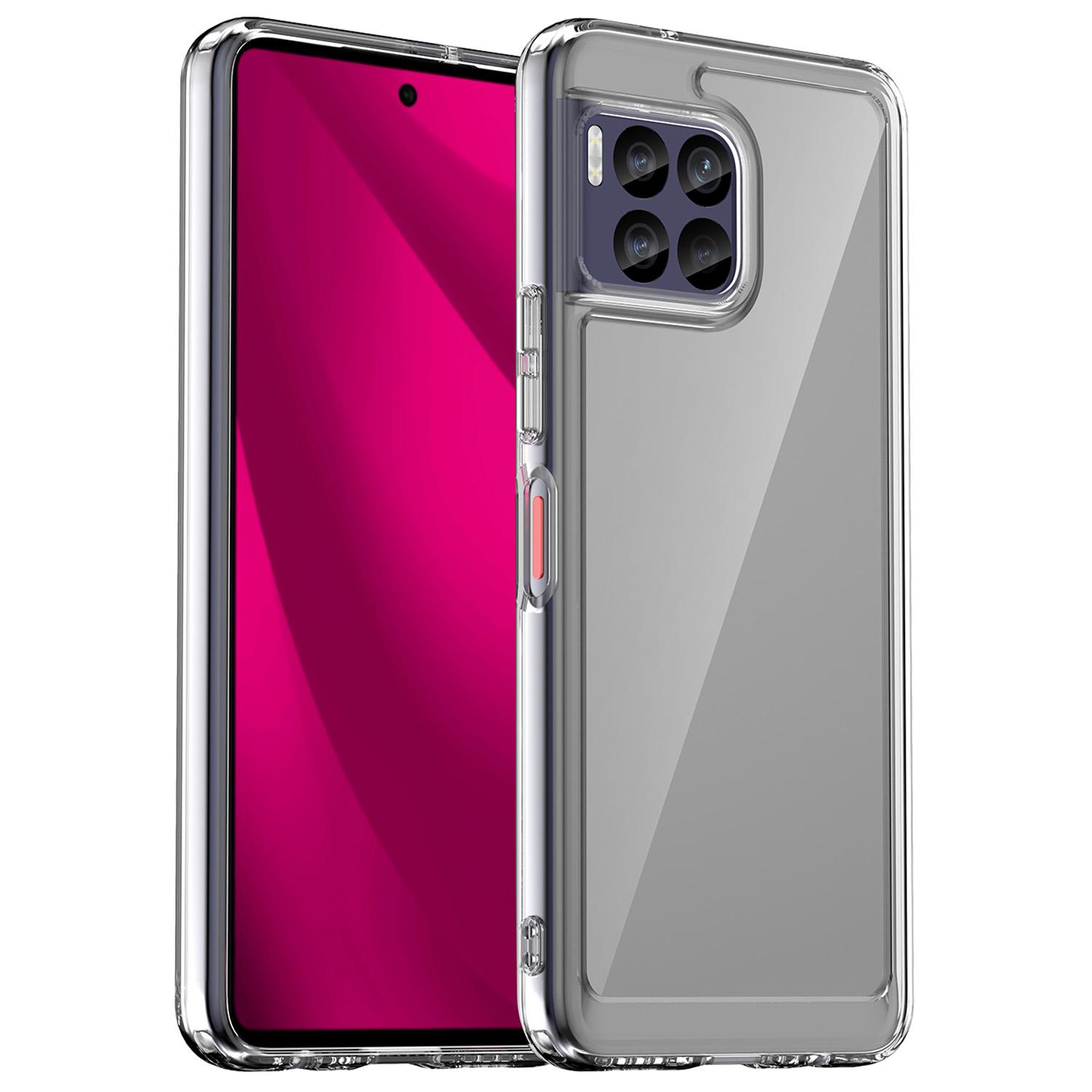 

For T-Mobile REVVL 7 Pro Case TPU+Acrylic Phone Cover Colorful Frame Transparent