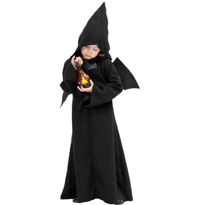 

Новый детский костюм ведьмы на Хэллоуин для девочки, комплект платья, костюмы для сценического шоу, женские 140