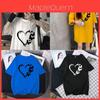 T Shirt Women Summer Loose Fit Heart Print Short Sleeve Graphic Tee For Casual Wear