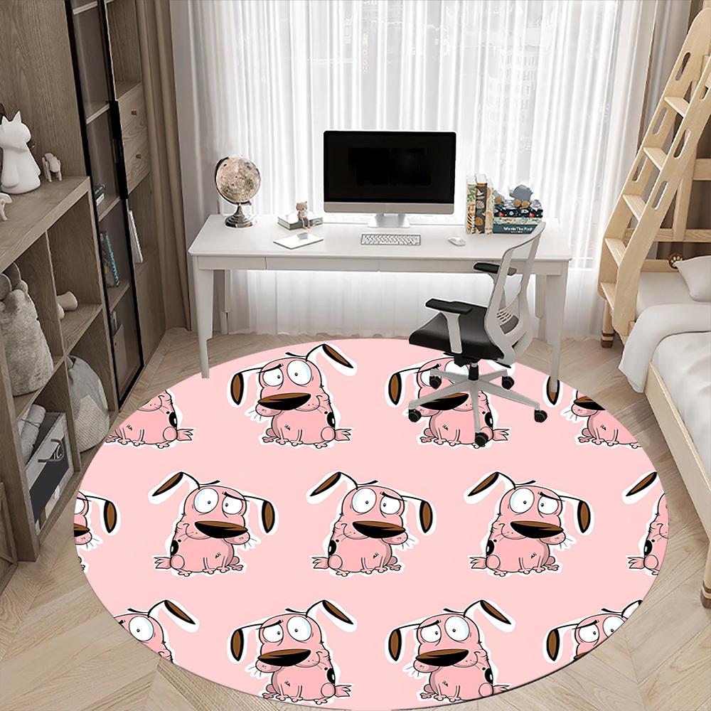 1pc Courage the Cowardly Dog Office Round Area Rug, Under Office Chairs Bedroom Living Room Home Decor a1022223