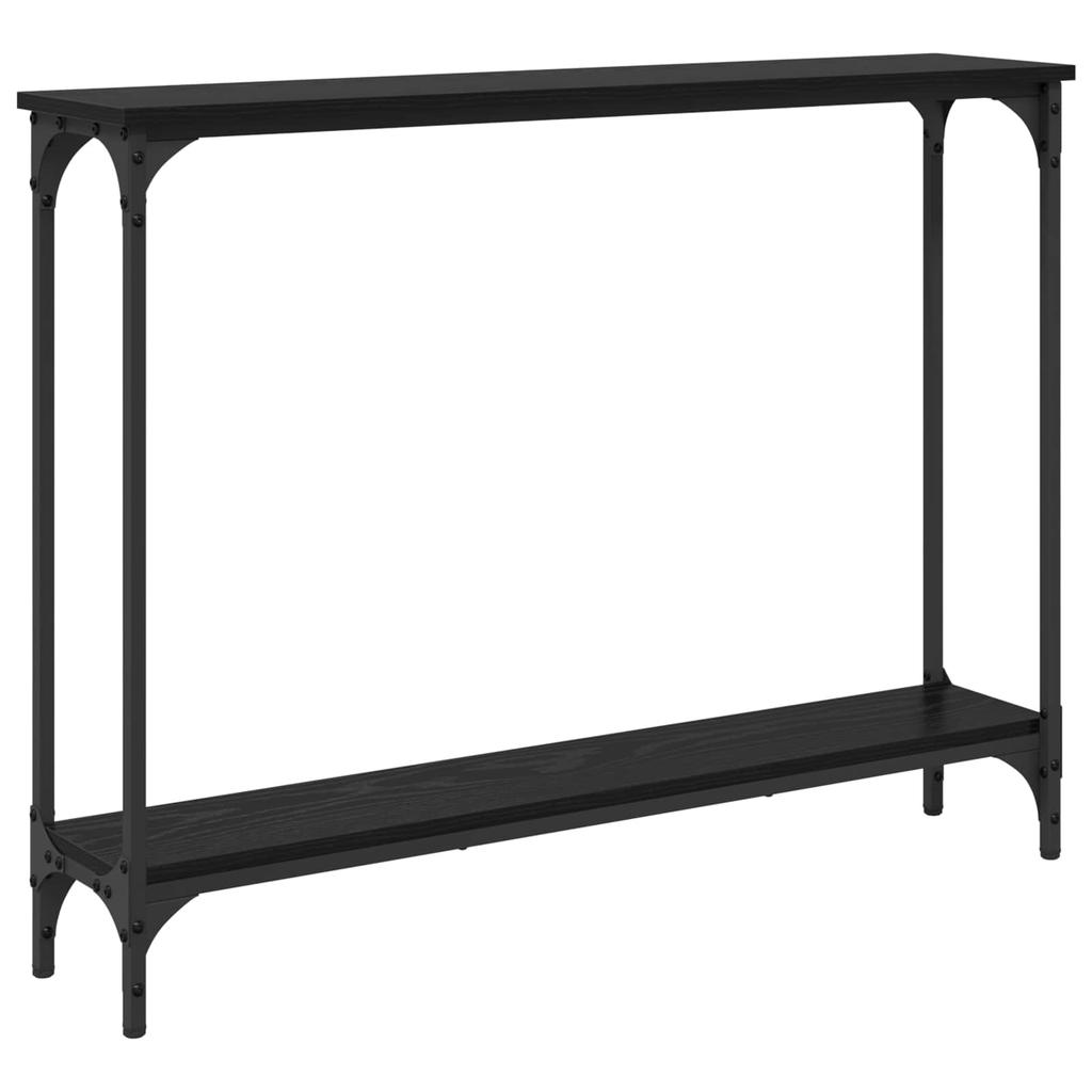 Console Table with Shelf Black Oak Effect 100 X 22.5 X 75 Cm
