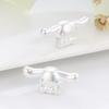 Sterling Silver 999 Big Ears Cinnamonroll Cartoon Bead Hand-woven Rope DIY Dog Loose Beads Pure Silver Ornament