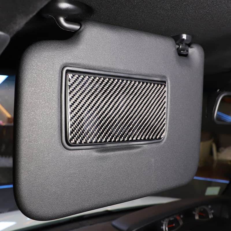 METYOUCAR Carbon Fiber Vanity Mirror Stickers for Honda Decorative Car Mirror Easy Decorative Interior Custom Set of 2 Fiber Panels, N-BOX JF3/JF4