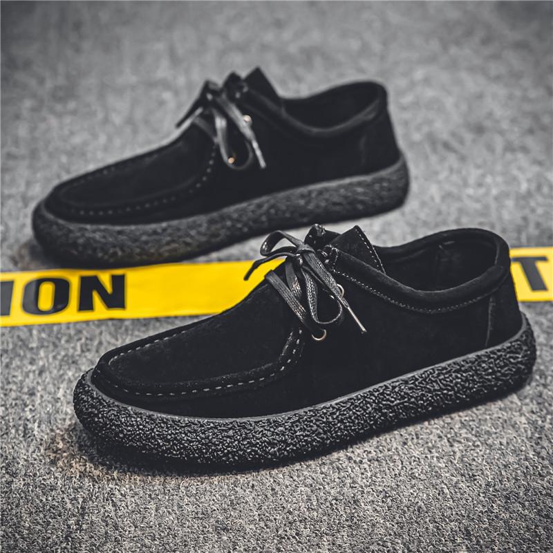 Retro Casual Men Shoes Luxury Suede Leather Loafers Men Sneakers Comfor Soft Sole Driving Shoes Men Walking Shoes