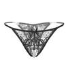 Trendy Sexy Underwear Open Crotch Protective Seamless Crochet Floral Lace Perspective Thong Underwear for Sleeping