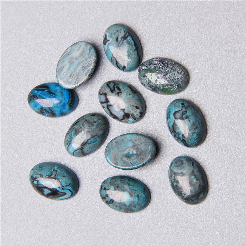 5pc Natural Stone Cabochon Oval Charm Egg Shape Flatback Stone Loose Cabochon for DIY Jewerly Ring Necklace Bracelet Accessories