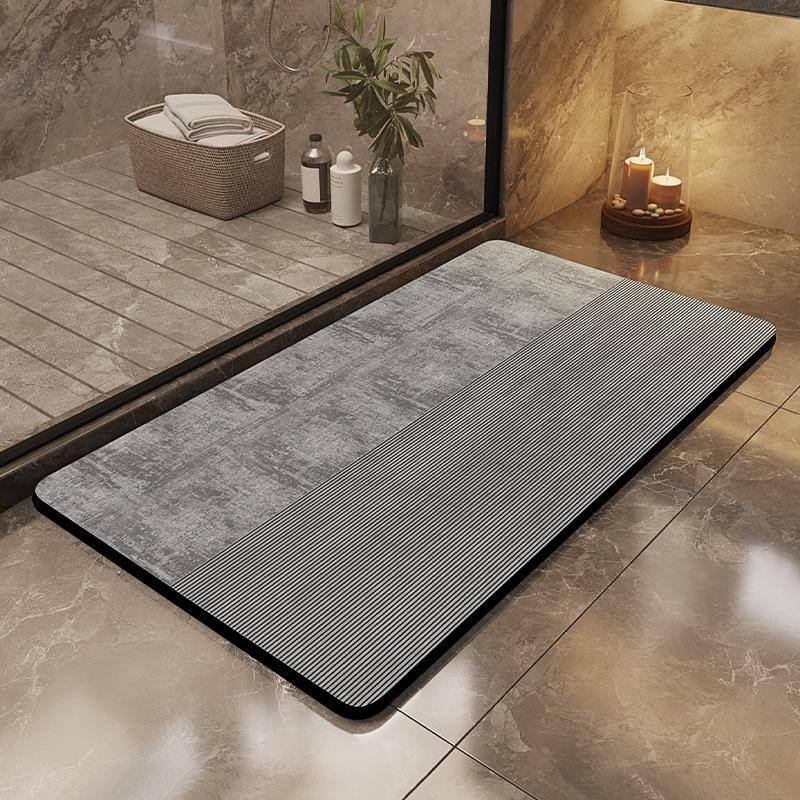Silt Mold Absorbent Bath Mat, Bathroom Floor Absorbent Foot Mat, Dirt-resistant and Slip-resistant Floor Mat