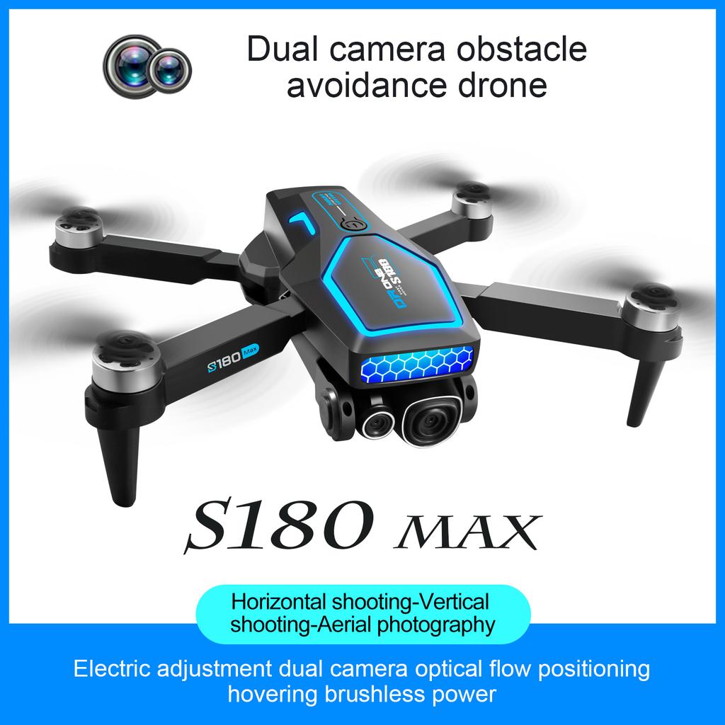 Non-Toxic S180 4K Rc Drone Remote Control Esc Optical Flow Avoidance Horizontal Overhead S 90 Degree Angle Indoor Cool Lights Dron Toys