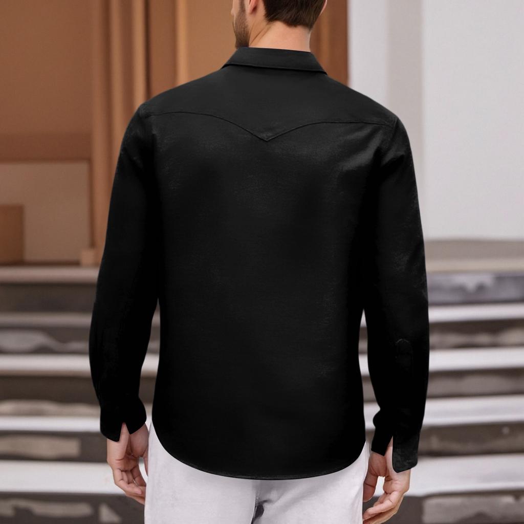 Men'S Fashionable Lapel And Shoulder Length Short Sleeved Casual Top