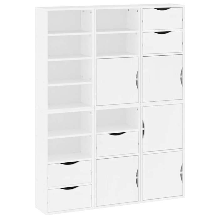 VidaXL Side Cabinets 6 Pcs ODDA White 40x24x79 Cm Solid Pine Wood, Cabinet, Buffet, Kitchen Storage Furniture, 3365355