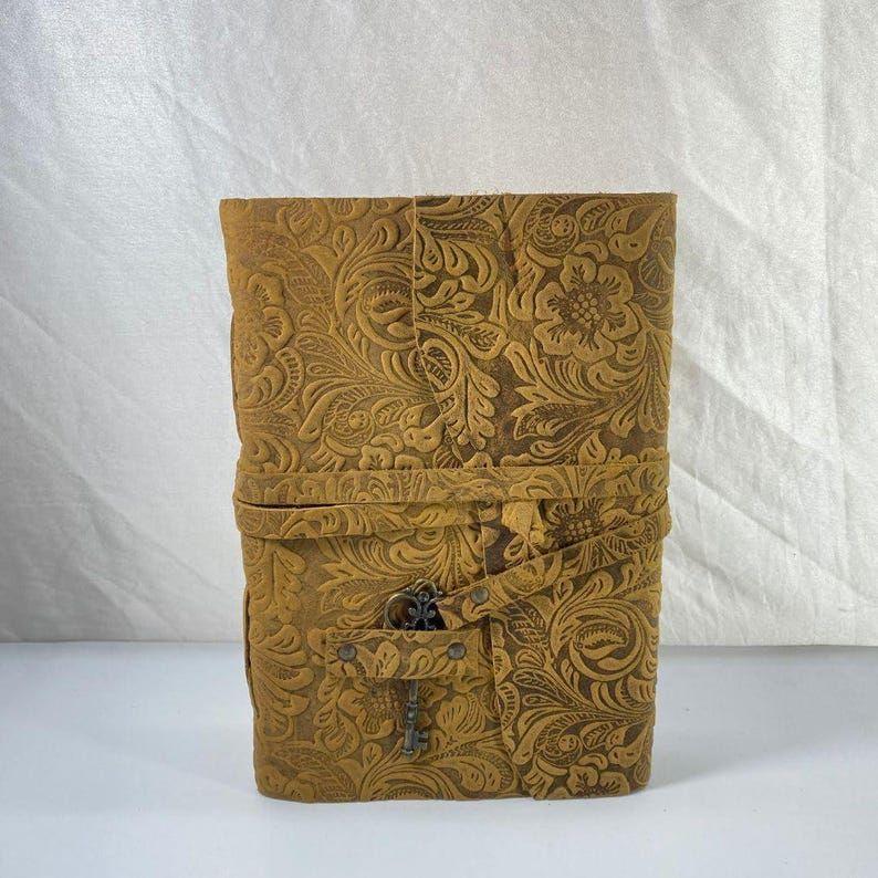 Handmade Vintage Leather Journal with Key Lock Writing Notebook