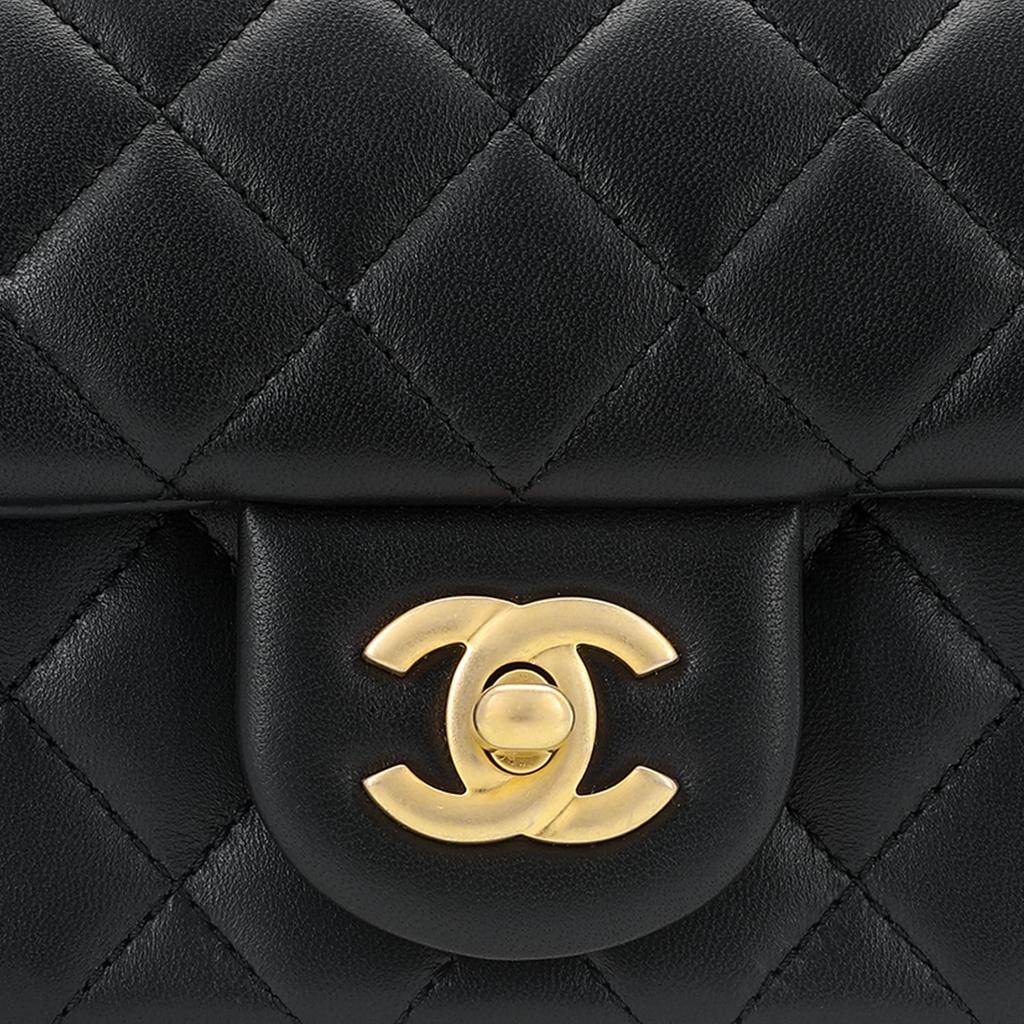 Chanel Classic Flap CF Sheepskin Chain Bag, Shoulder Bag, Crossbody Bag Mini Women's Black AS4041-B10716-94305