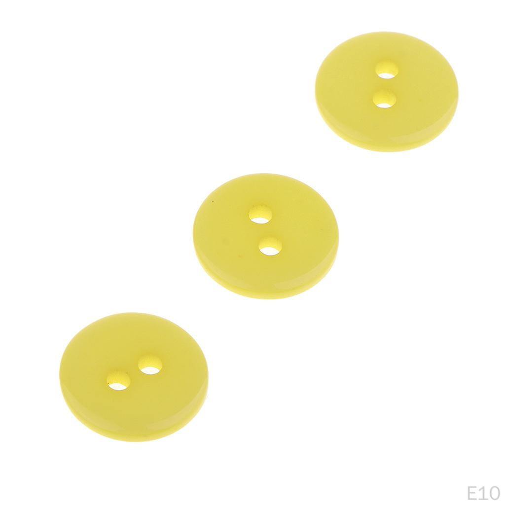 100 Bottoni Piatto in Resina a 2 Fori da 1 Cm per Artigianato