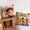 S-Subway Surfer Game Cushion Cover Silky Short Plush Invisible Zipper Dustproof Sofa Pillow Case For Home Decor