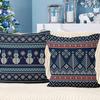Winter Snowflake Pillowcase 45X45 Pillowcase Navy Blue Christmas Decorations Snowman Throw Pillowcase Cushion Outdoor Courtyard
