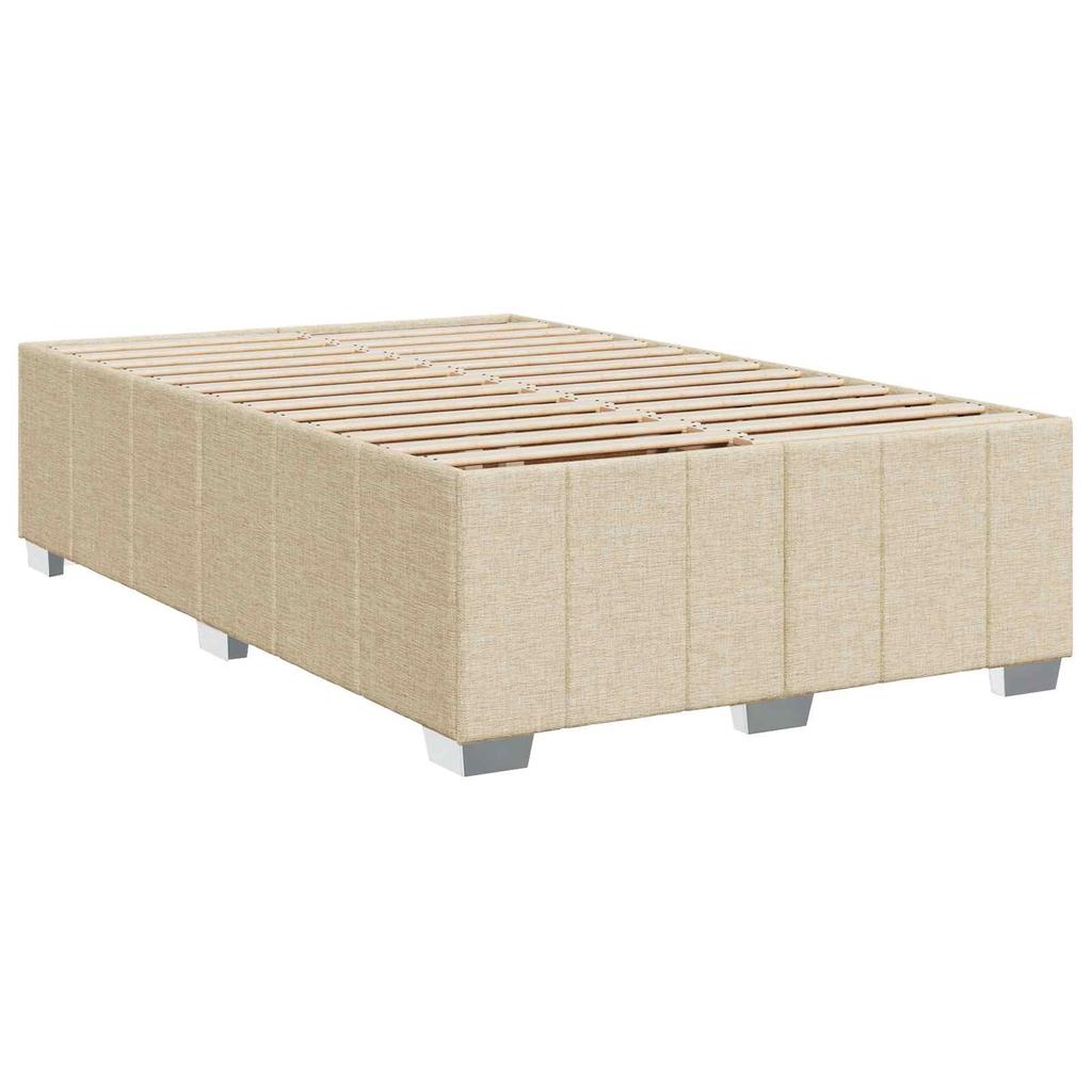 Box Spring Bed with Mattress Cream 120 x 200 cm Fabric