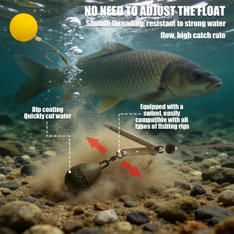 Carp Fishing Egg-Shaped Lead With Anti Tangle Stable Bottom Hold Durable Coated Lead For Carp Angling Fishing Tackle