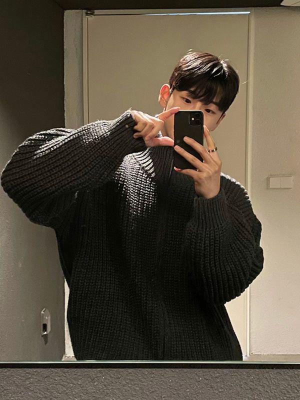 Chaqueta Cárdigan de Punto Retro Coreana con Cuello Mao para Hombre