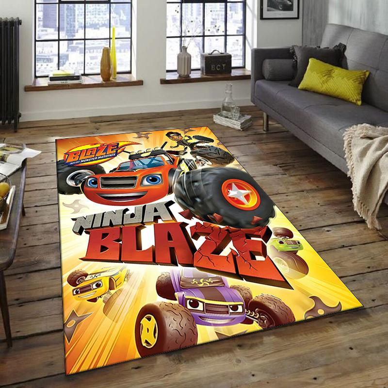1pc Blaze and the Monster Machines (2) Design Area Rug - Non-Slip, Soft & Cozy Floor Mat for Living Room, Bedroom, Office - Indoor/Outdoor Decorative