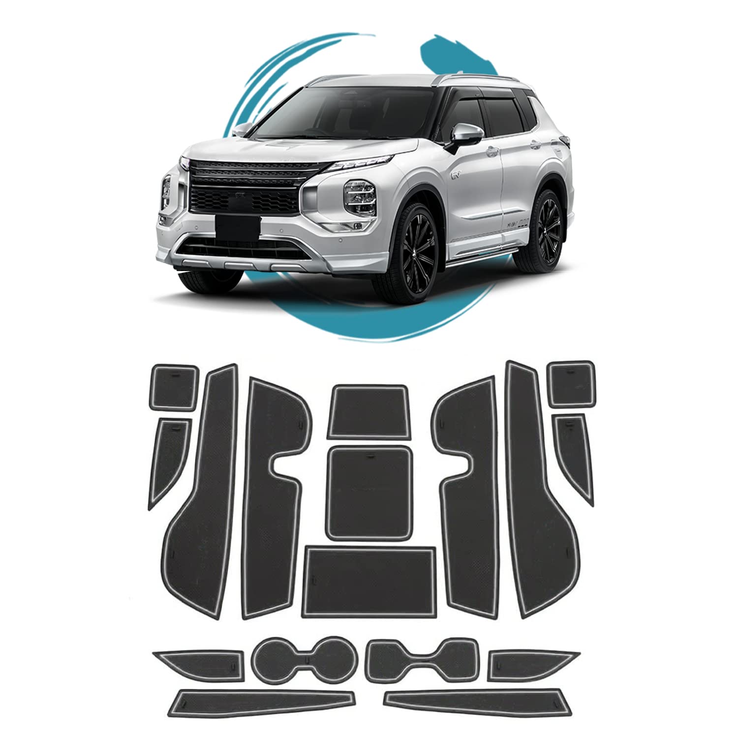 

Ruiya Новый Mitsubishi Outlander PHEV GN0W Эксклюзивный резиновый карман двери Внутренняя резина Outlander PHEV GN0W Карман Царапины Шум Crown Crossover Кастом белый